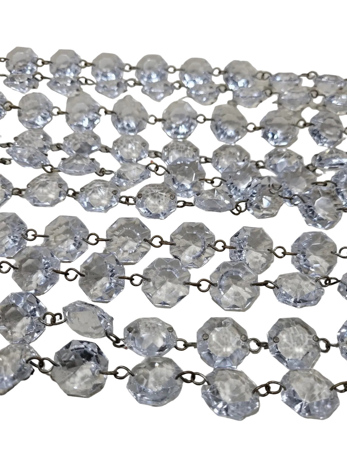 Vintage Faceted Crystal Chandelier Strands – Set of 10