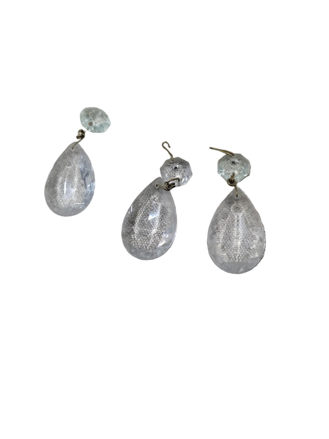 Vintage Teardrop Crystal Chandelier Prisms – Set of 3