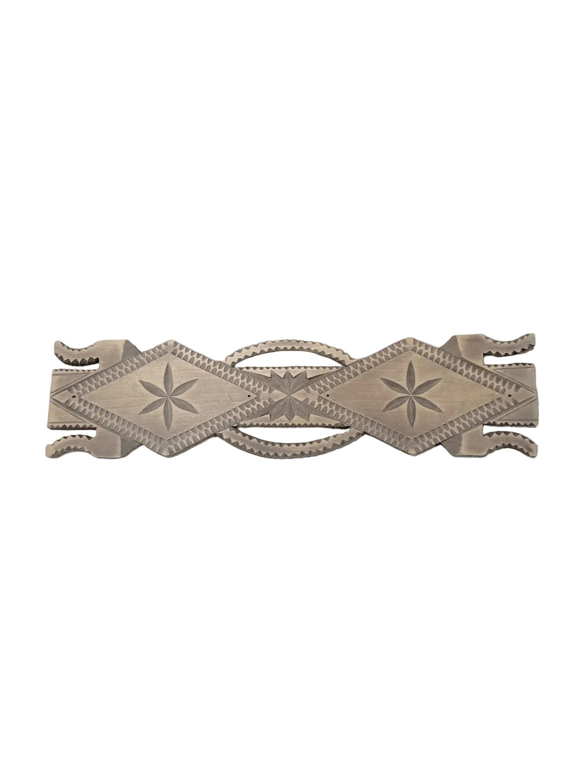 Carved Wooden Decorative Trim Panel with Star Motifs