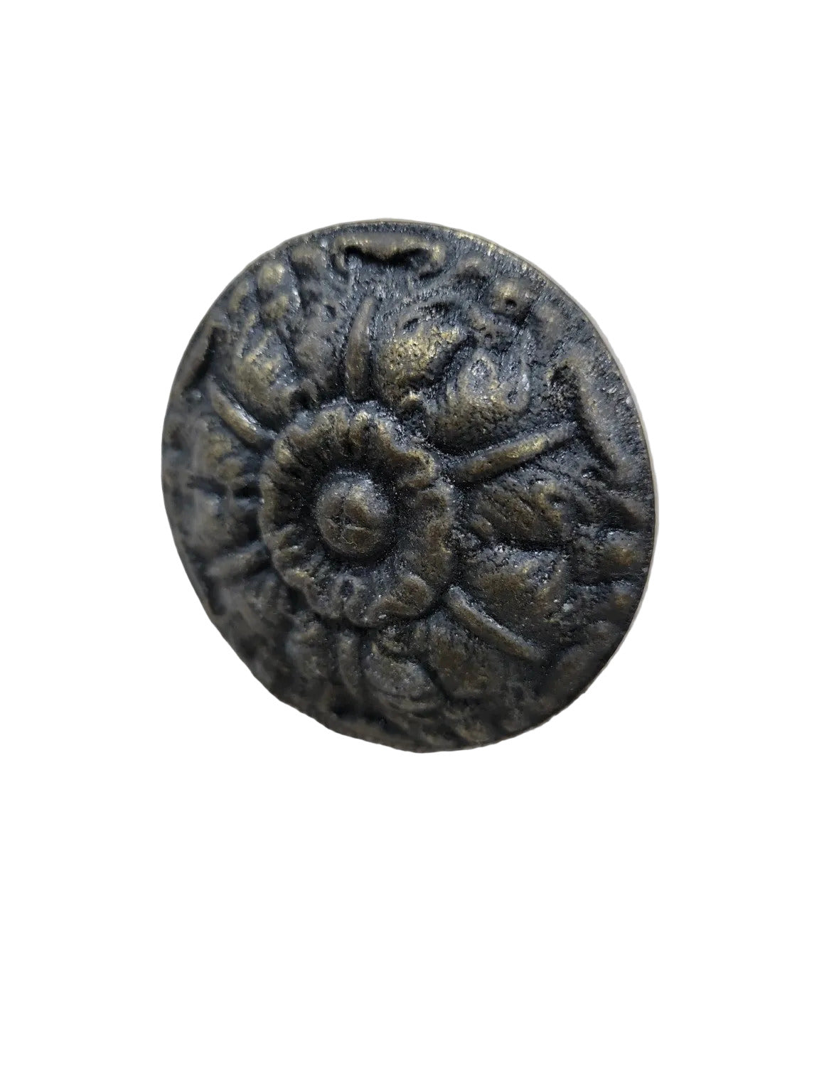 Antique-Style Cast Metal Floral Knobs — Set of 13