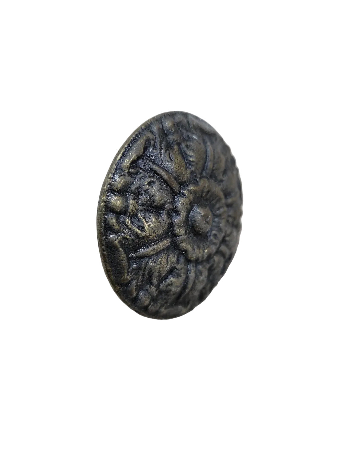 Antique-Style Cast Metal Floral Knobs — Set of 13