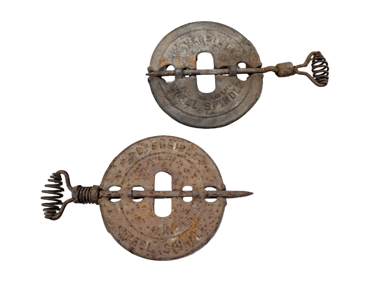 Antique Griswold Cast Iron Stove Pipe Dampers – Set of 2