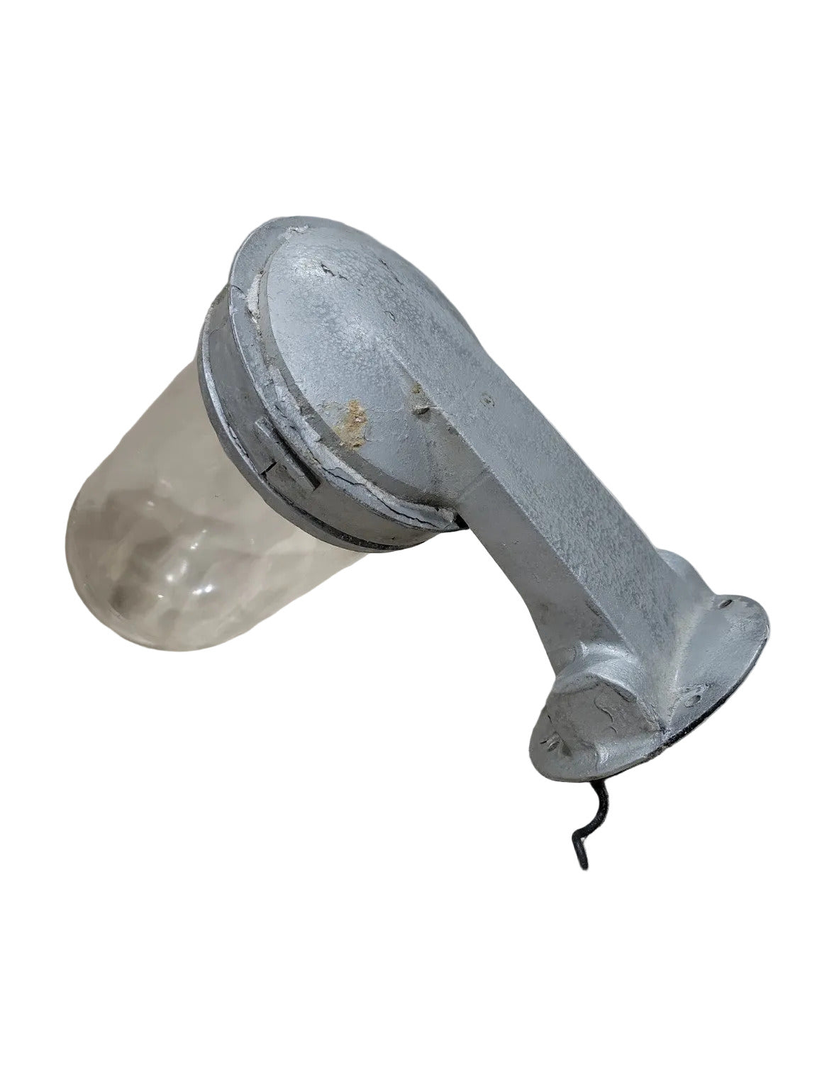 Vintage Industrial Cast Aluminum Wall Sconce with Glass Globe