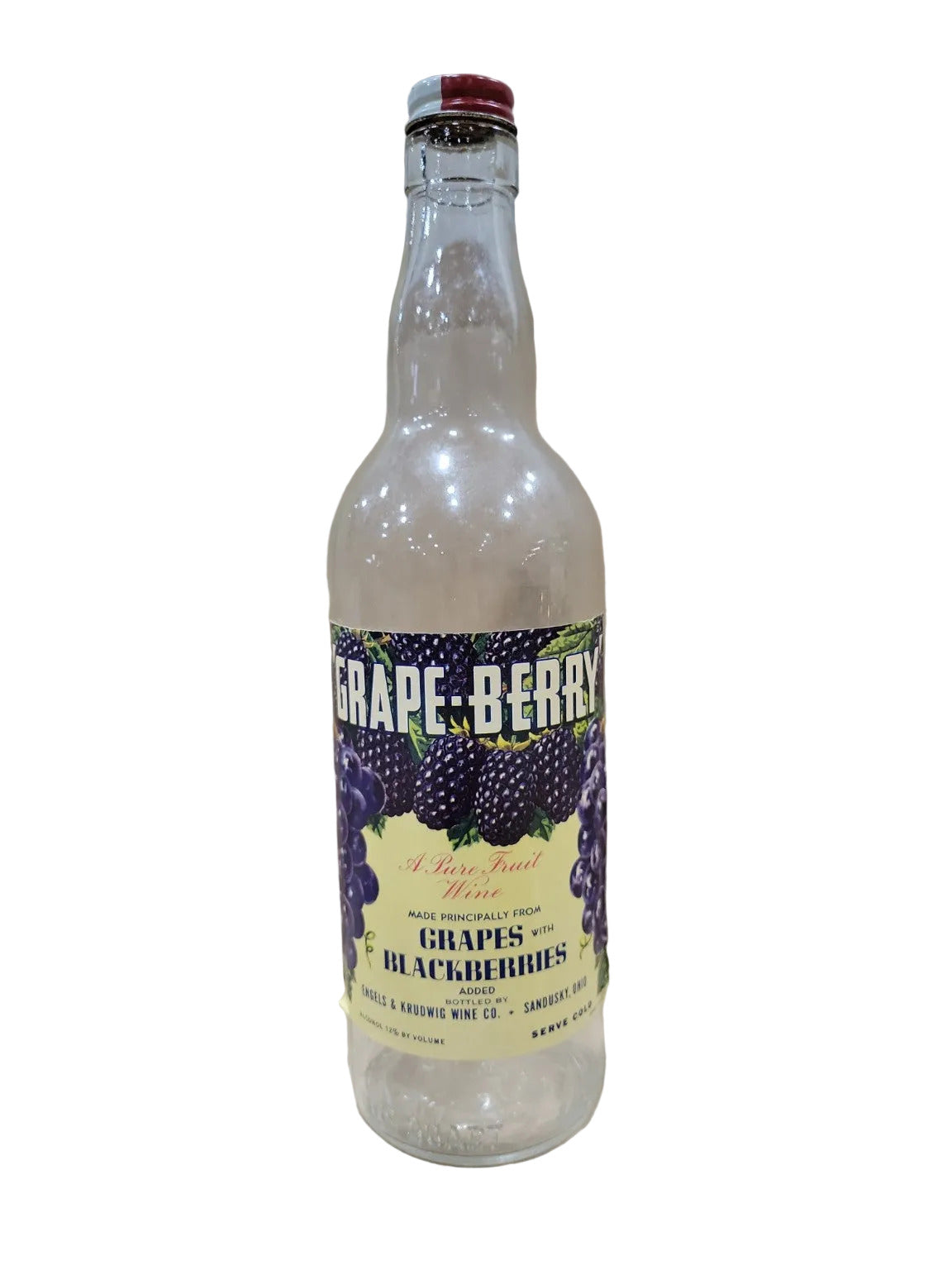Vintage Grape-Berry Fruit Wine Glass Bottle – Engels & Krudwig, Sandusky Ohio