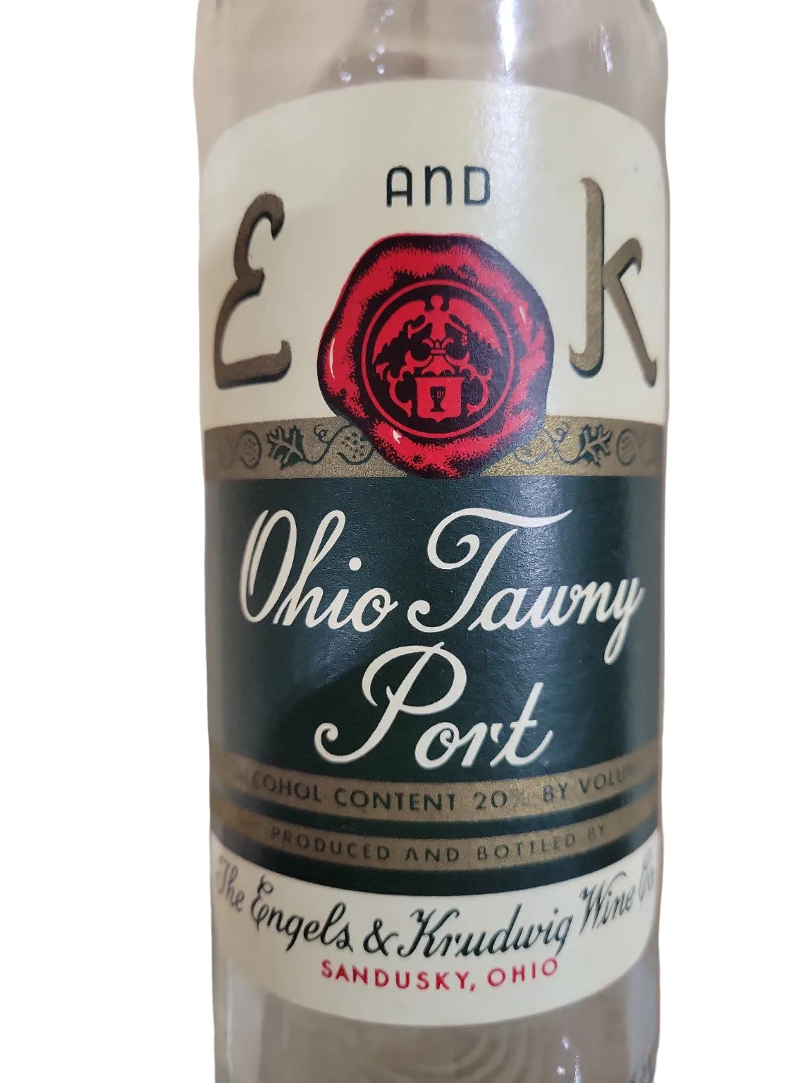 Vintage Ohio Tawny Port Wine Bottle – Engels & Krudwig, Sandusky Ohio