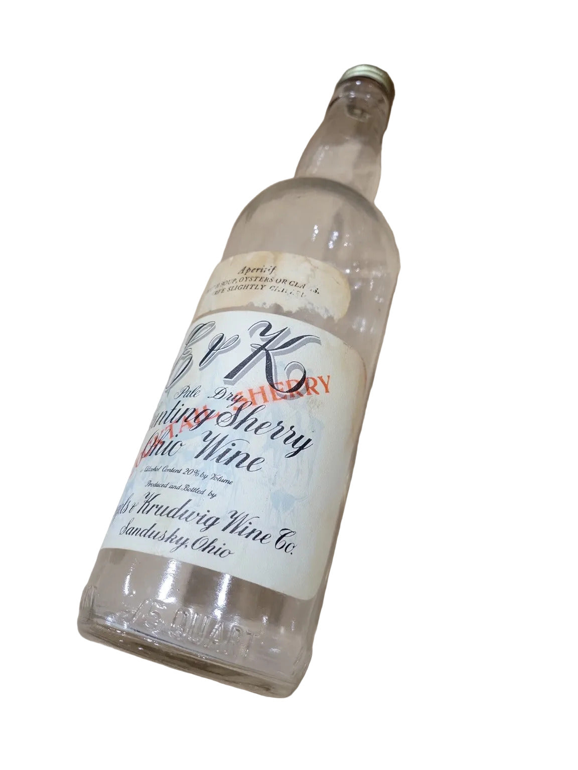 Vintage E & K Pale Dry Hunting Sherry – “A Cocktail Sherry” – Ohio Wine Bottle