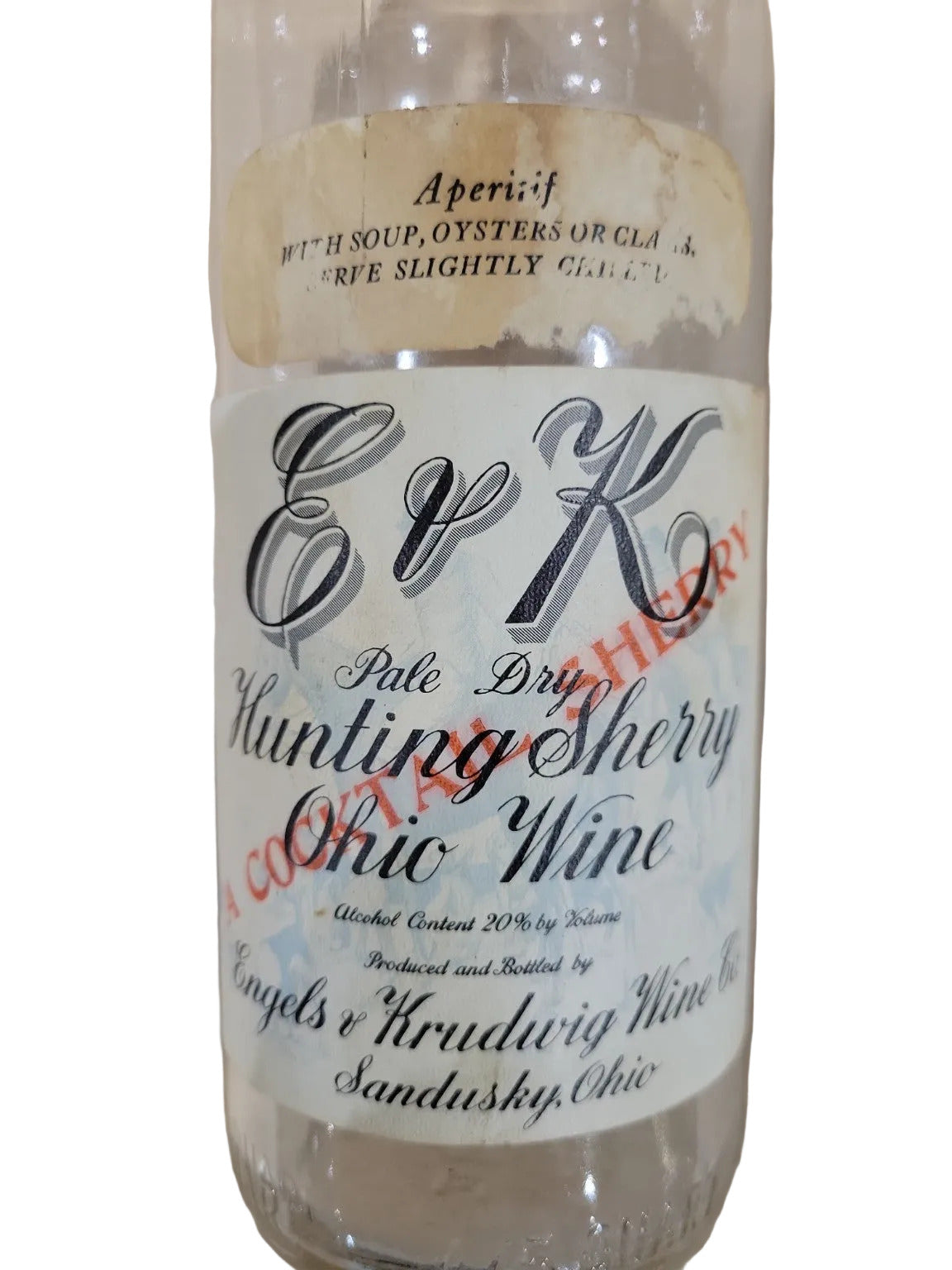 Vintage E & K Pale Dry Hunting Sherry – “A Cocktail Sherry” – Ohio Wine Bottle