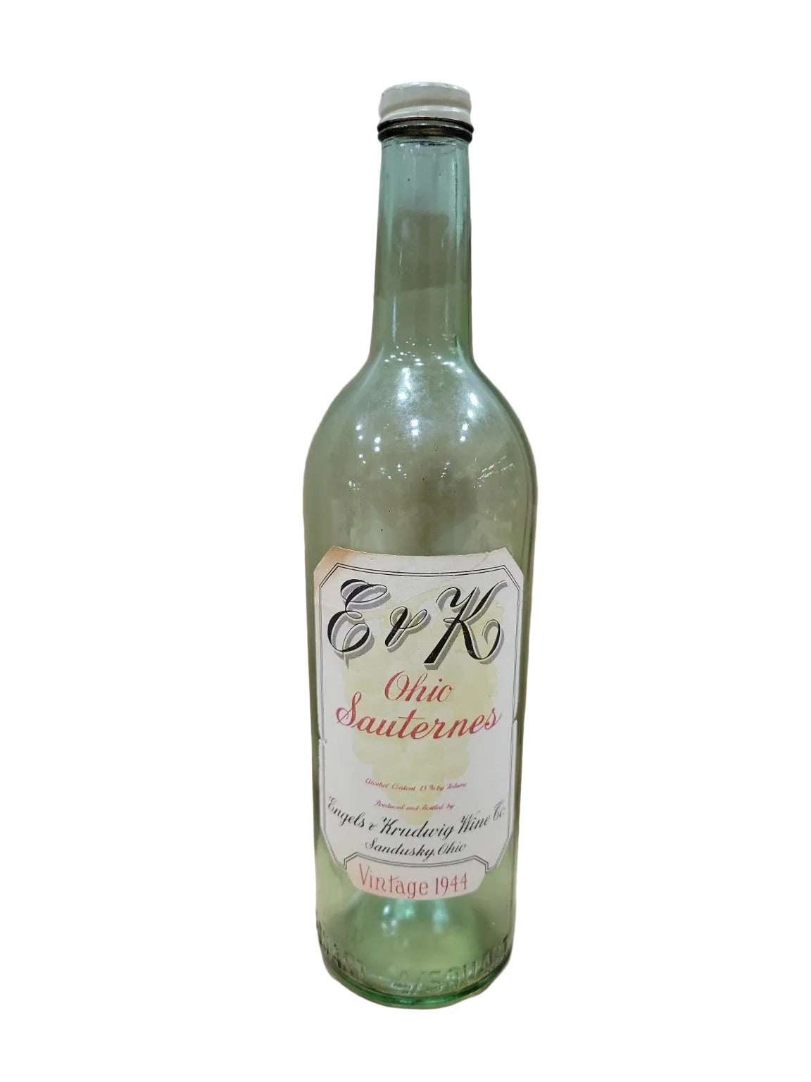 Vintage E & K Ohio Sauternes Wine Bottle – Vintage 1944 – Engels & Krudwig, Sandusky Ohio