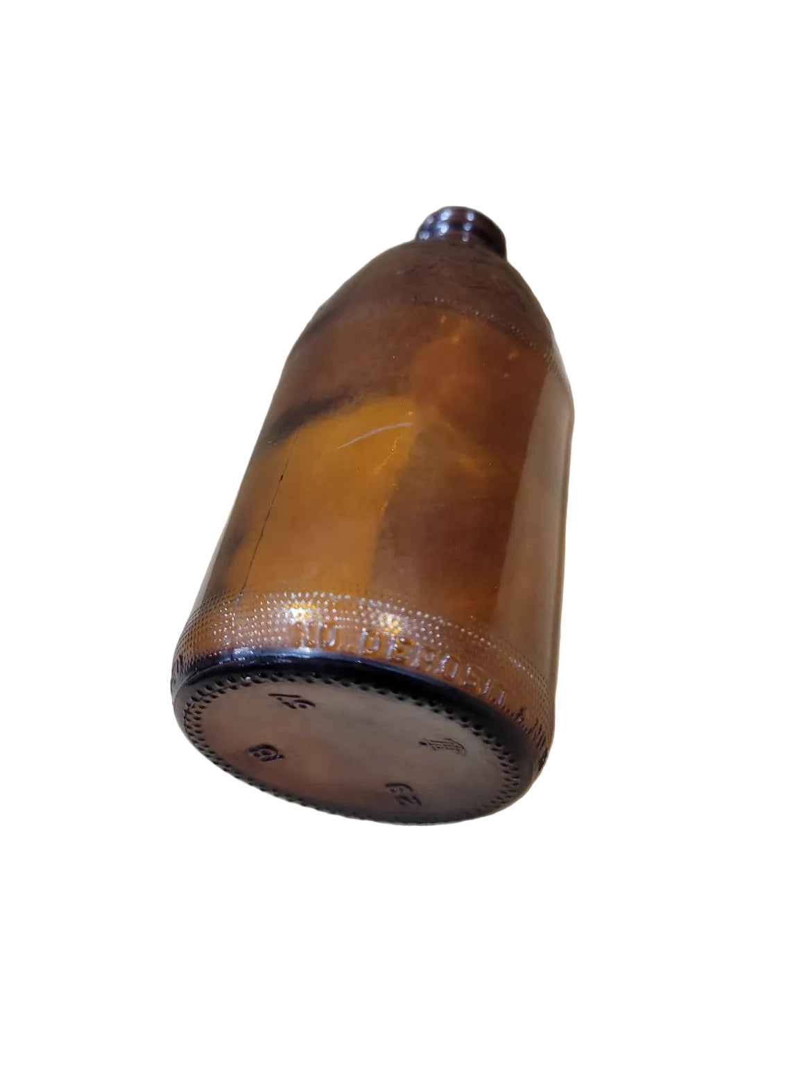 Anheuser-Busch Amber Glass Beer Bottle with Eagle Emblem