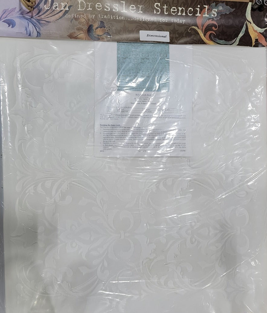 Jan Dressler 801S Damask Small Dimensional Wall Stencil Set