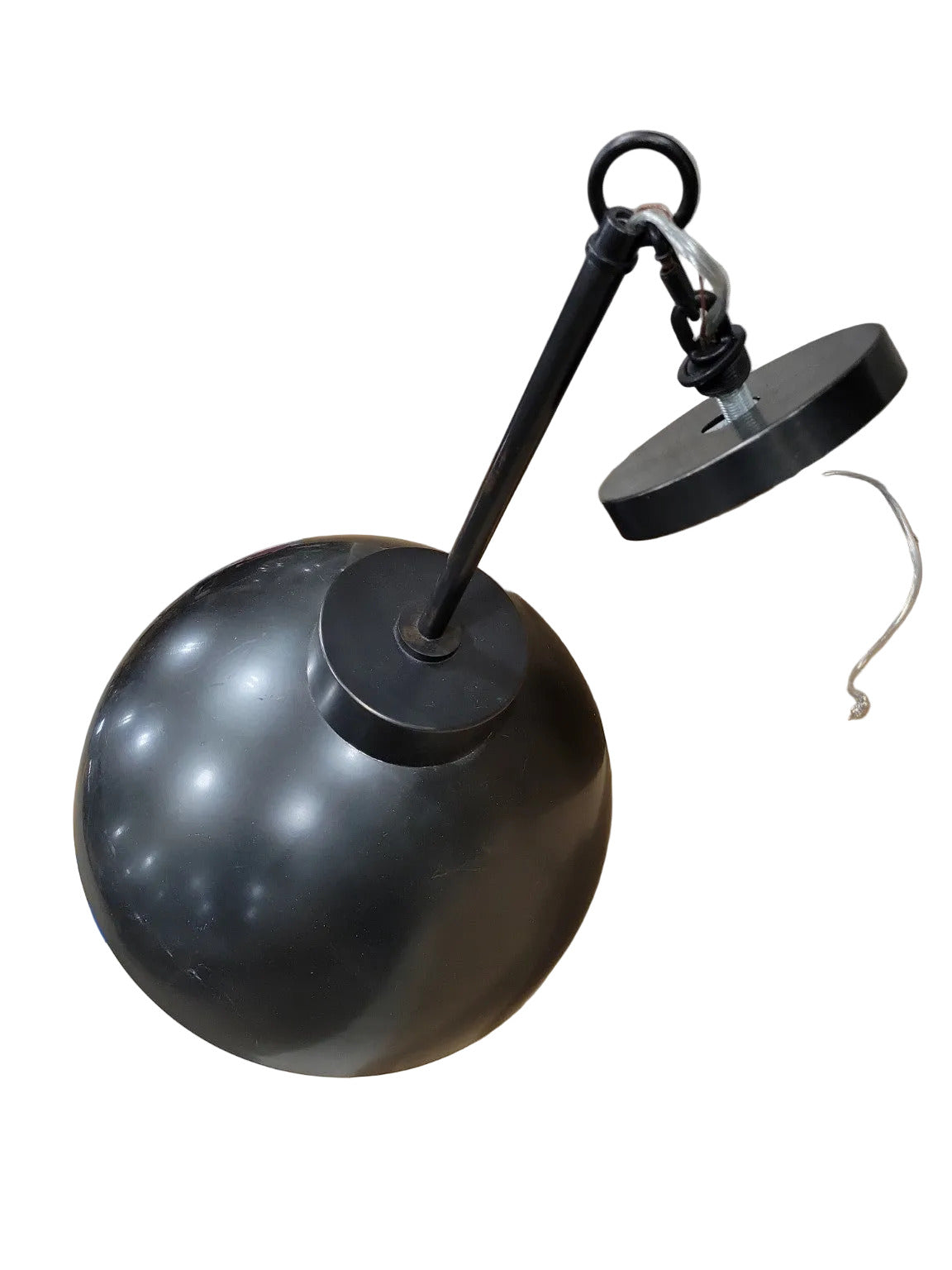 Modern Industrial Dome Pendant Light with Opal Globe Shade