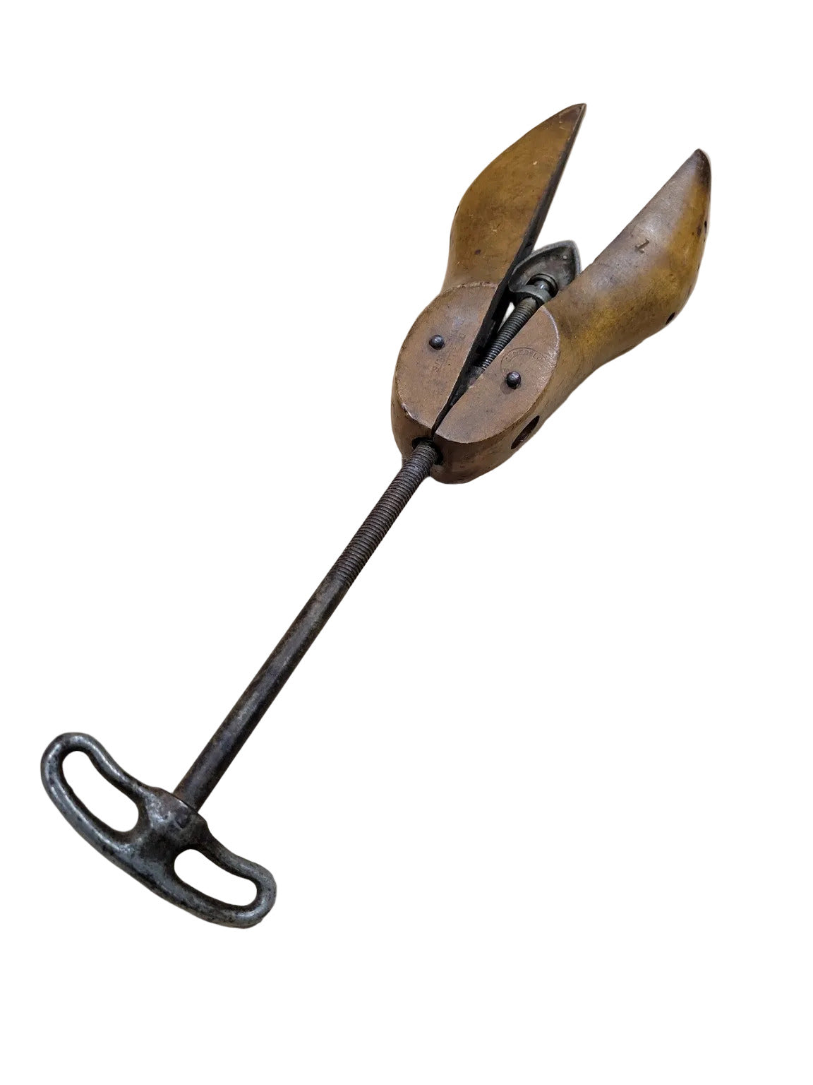 Antique Wooden Shoe Stretcher  Shoe Tree with Turn-Key Screw Mechanism