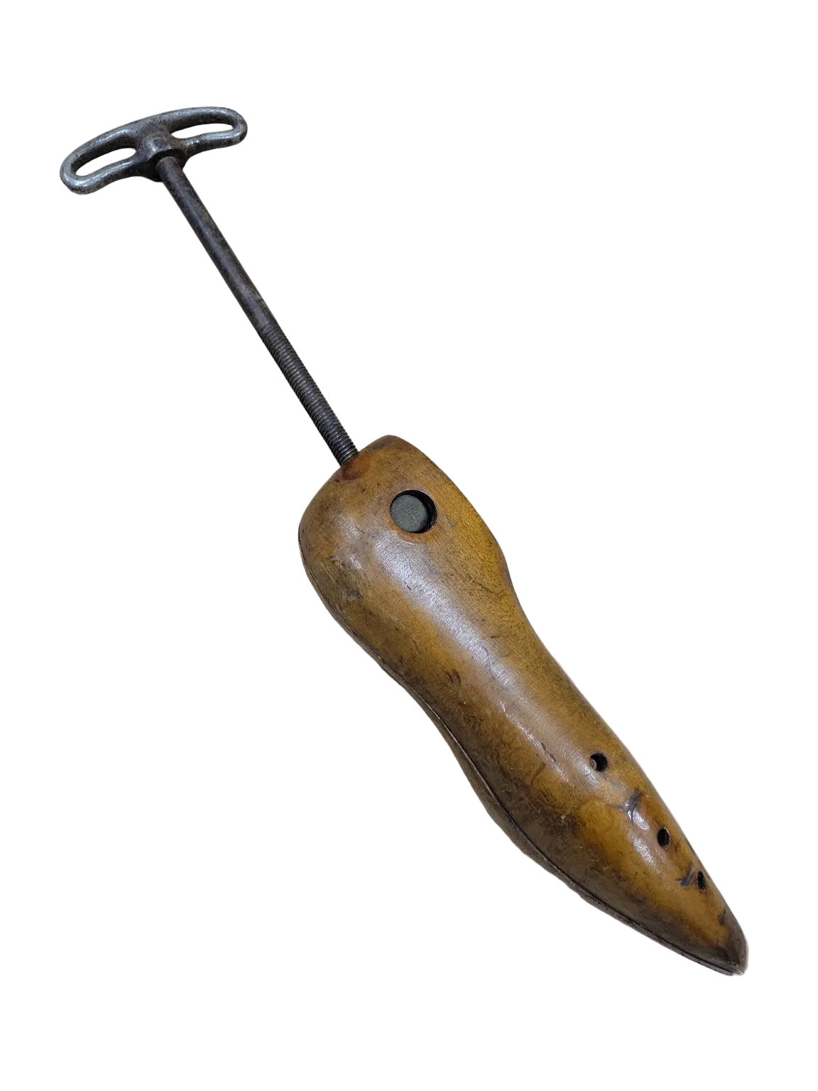 Antique Wooden Shoe Stretcher  Shoe Tree with Turn-Key Screw Mechanism