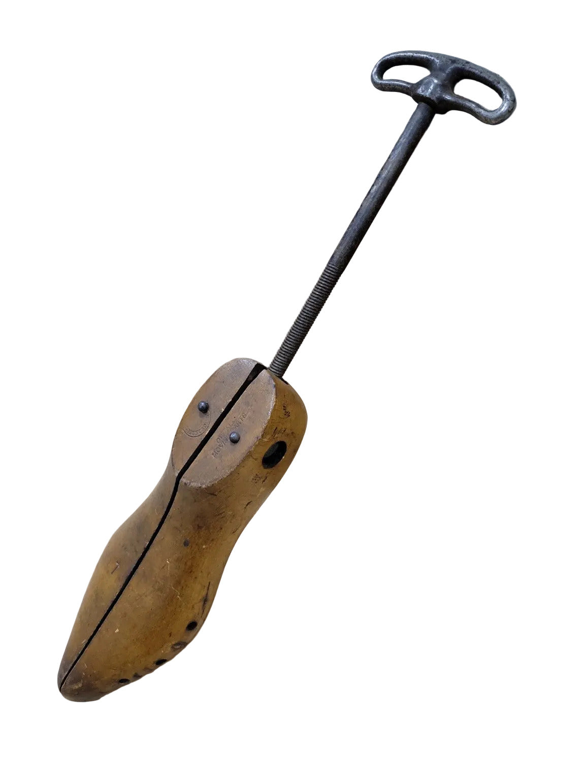 Antique Wooden Shoe Stretcher  Shoe Tree with Turn-Key Screw Mechanism