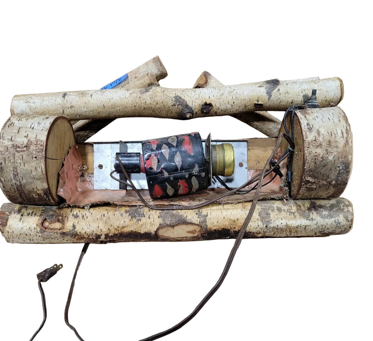 Rustic Birch Log Electric Fireplace Log Set – Hand-Assembled Natural Wood Décor