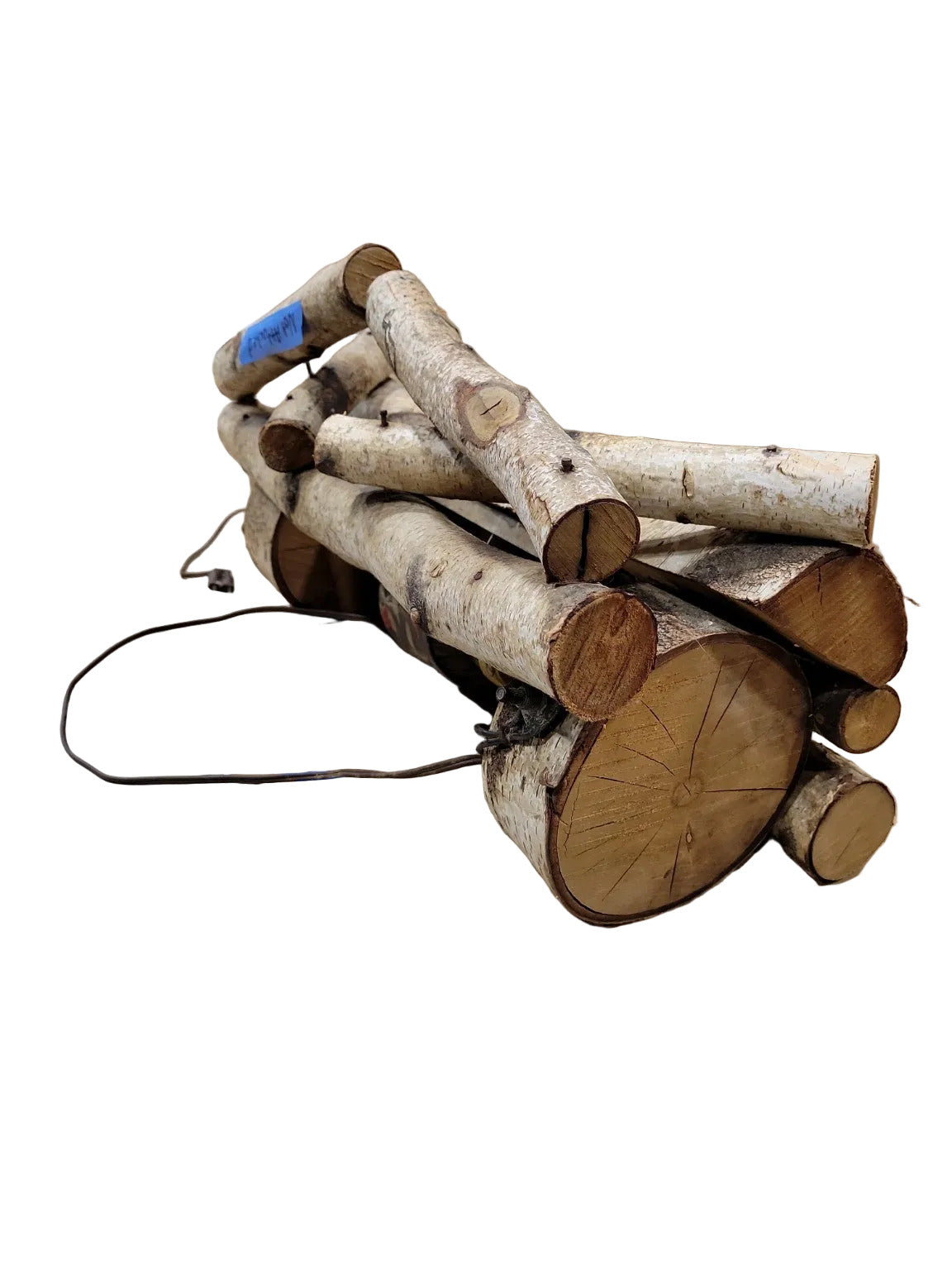 Rustic Birch Log Electric Fireplace Log Set – Hand-Assembled Natural Wood Décor