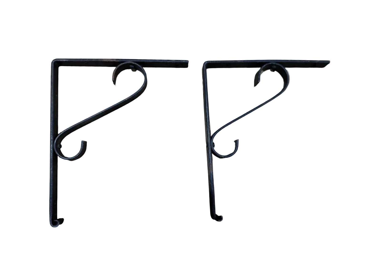 Wrought Iron Scroll Shelf Brackets – Set of 2