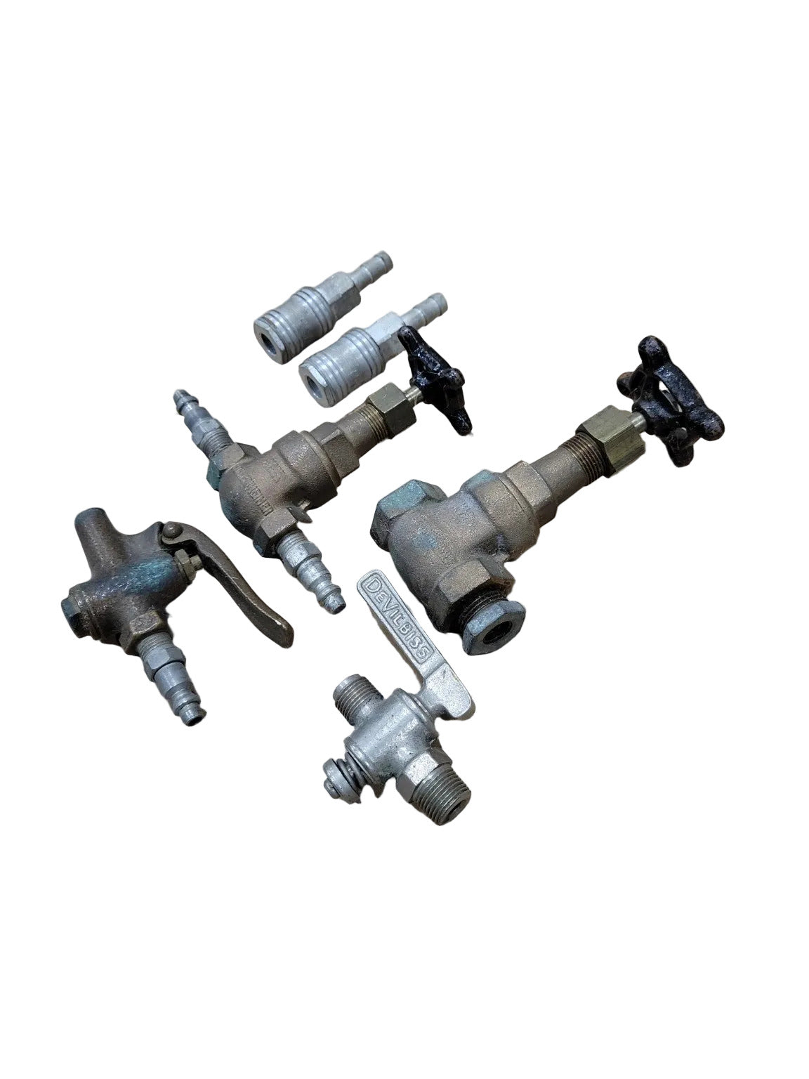 Mixed Air Tool Valves & Fittings Lot (Valves, Quick Connects, Air Blower)