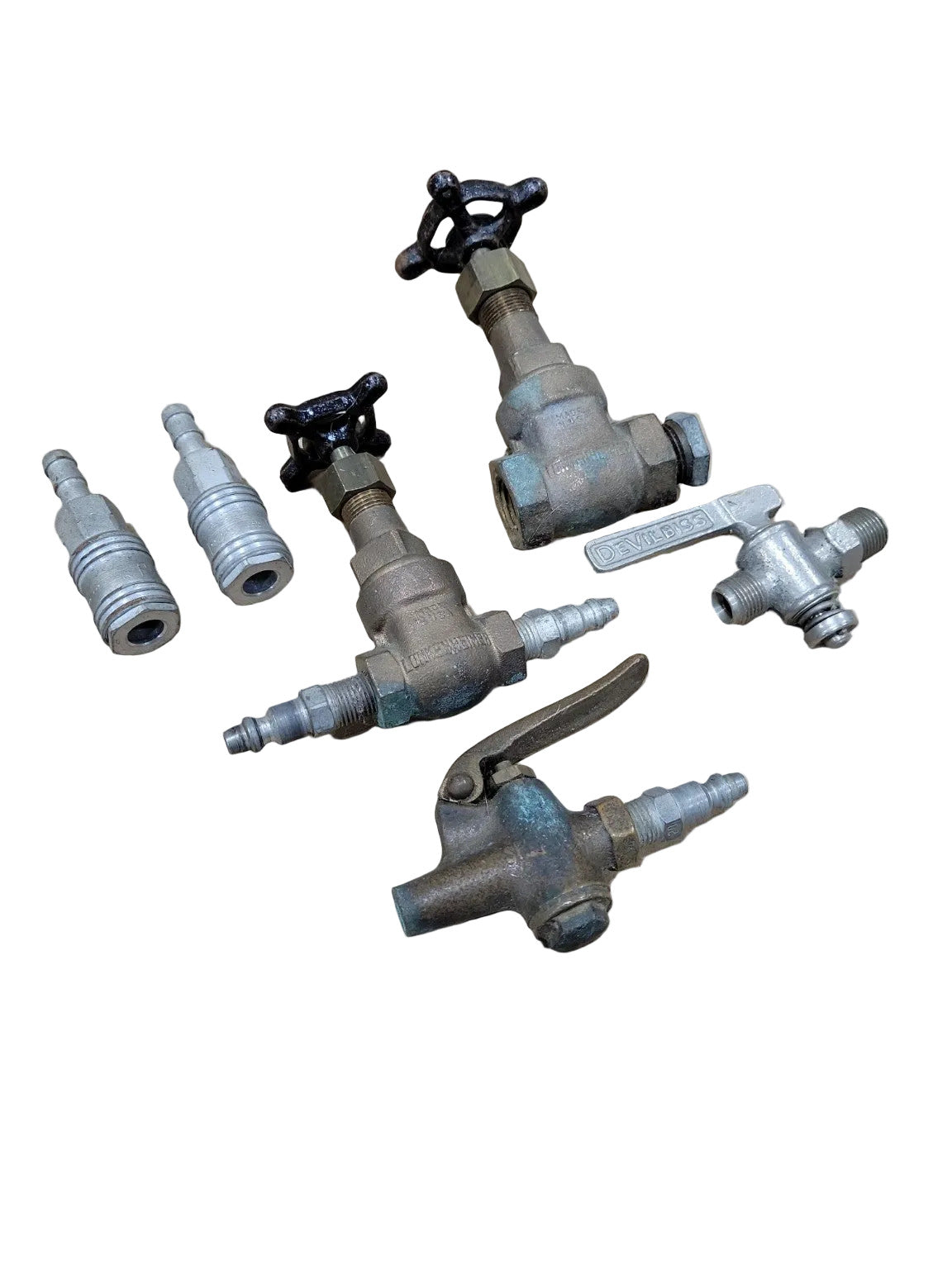 Mixed Air Tool Valves & Fittings Lot (Valves, Quick Connects, Air Blower)