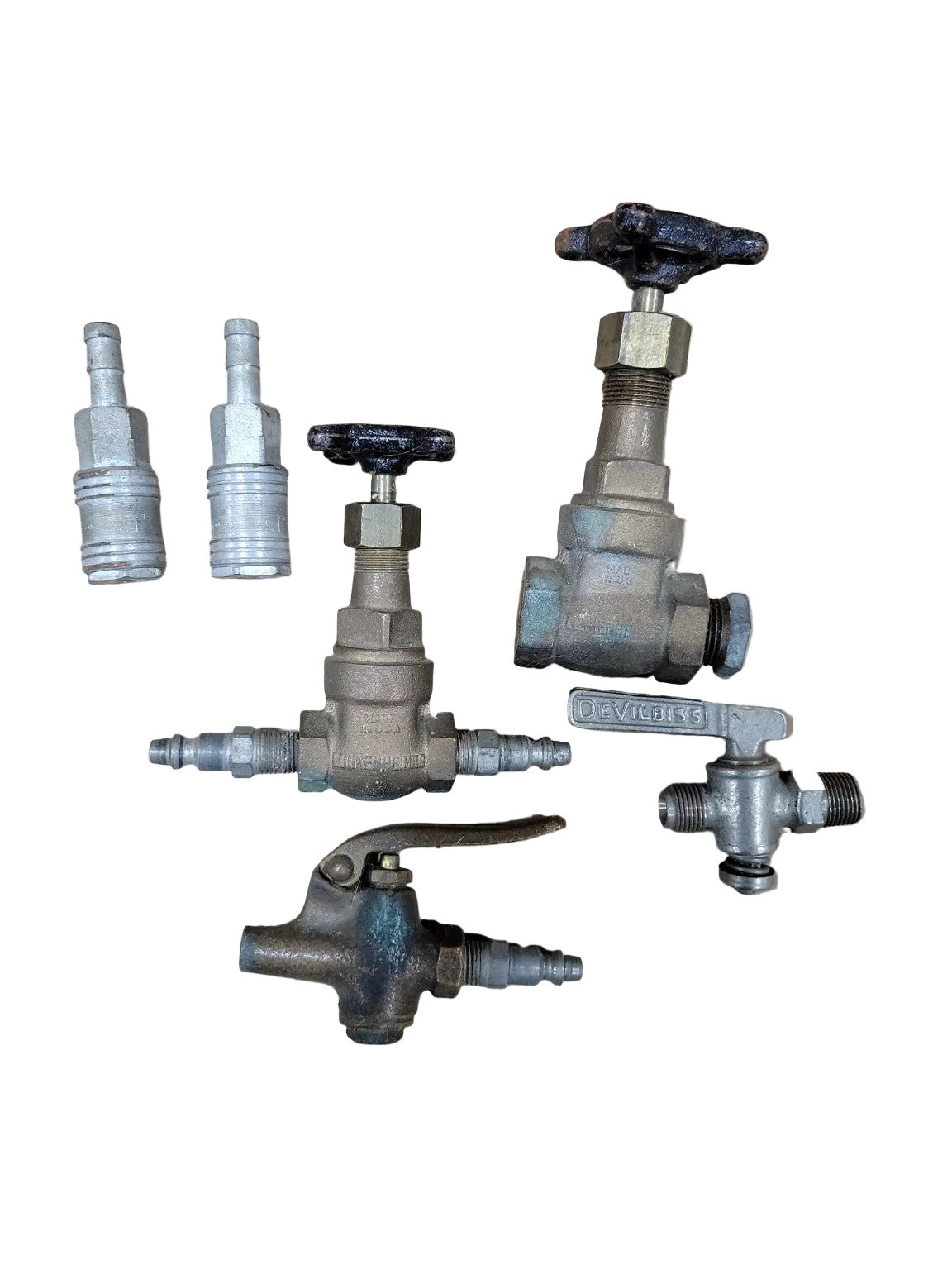 Mixed Air Tool Valves & Fittings Lot (Valves, Quick Connects, Air Blower)