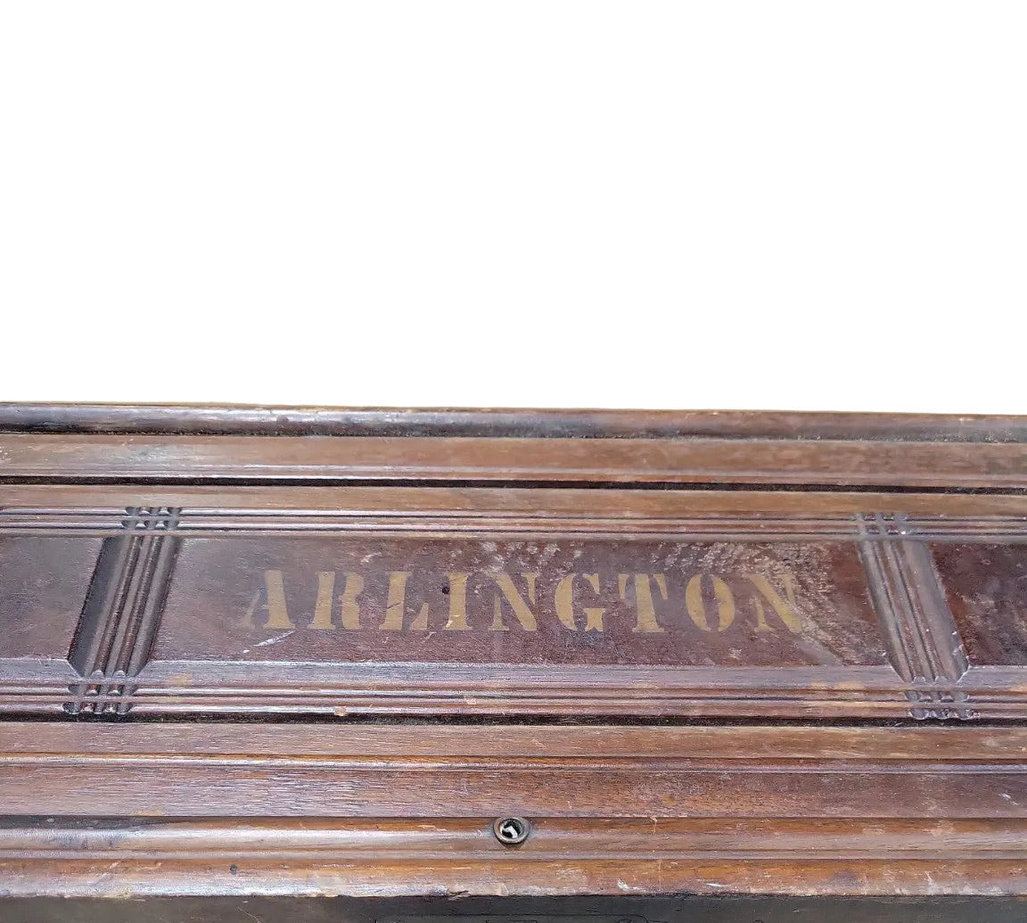 Antique Arlington Wooden Sewing Machine Cover – Roll-Top Style Cabinet Top