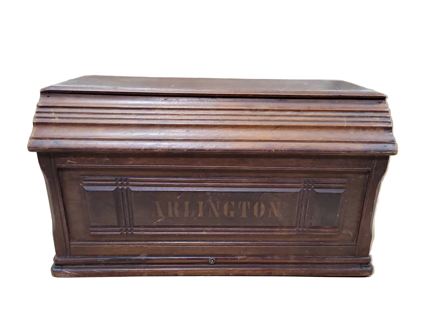 Antique Arlington Wooden Sewing Machine Cover – Roll-Top Style Cabinet Top