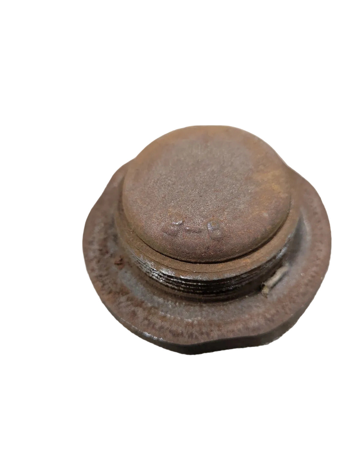 Antique Cast Iron Floor Drain Cleanout Plug with Lifting Hook