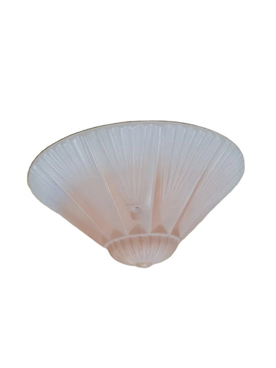 Vintage Art Deco Frosted Glass Ceiling Light Shade with Blush Pink Center
