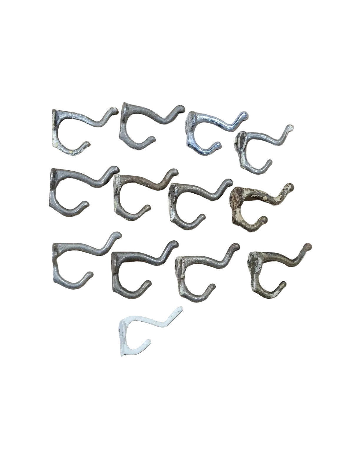 Vintage Metal Wall Hooks  Coat Hooks (Large Lot – Set of 13)
