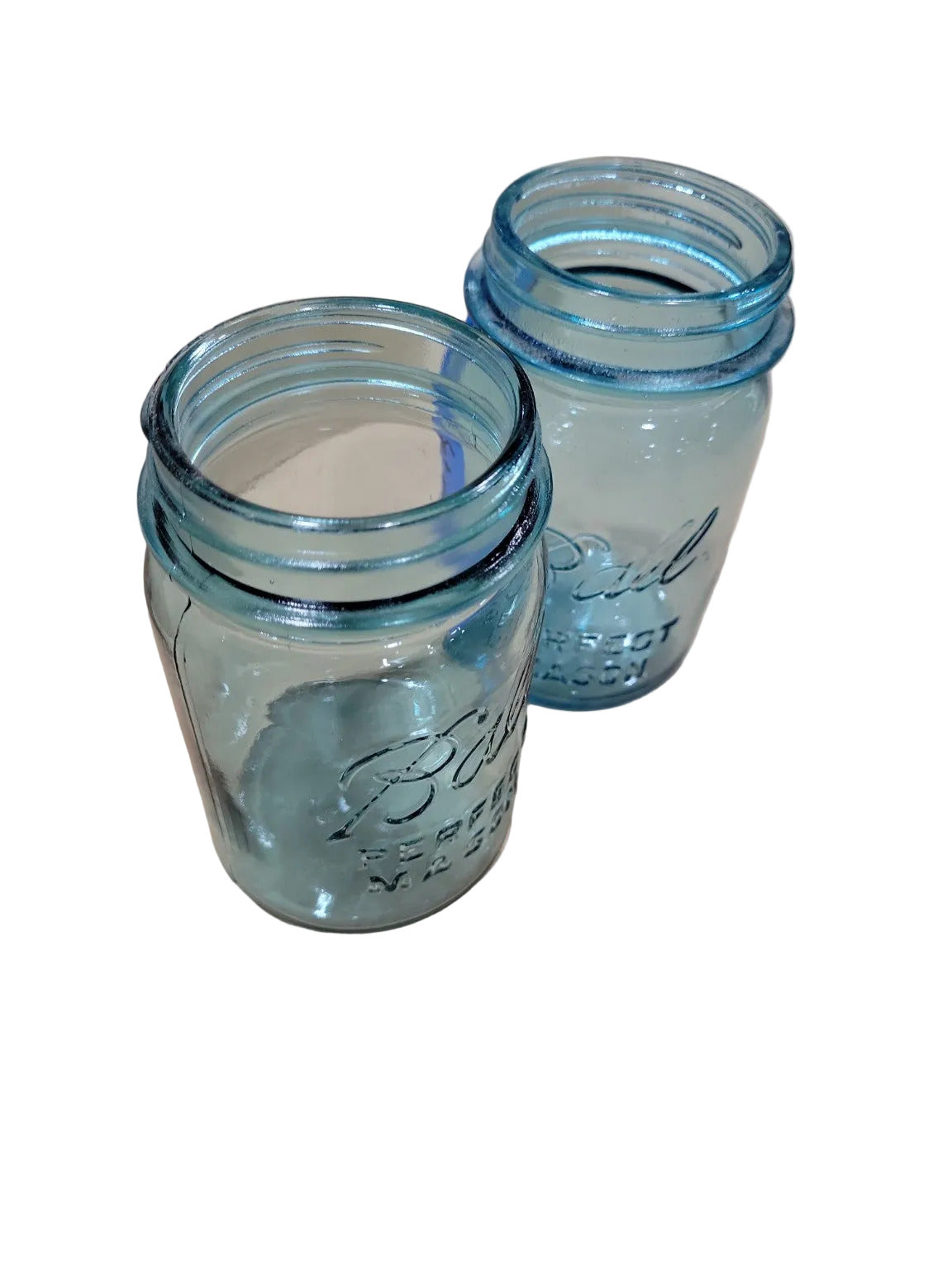 Vintage Ball Perfect Mason Blue Glass Jars – Set of 2