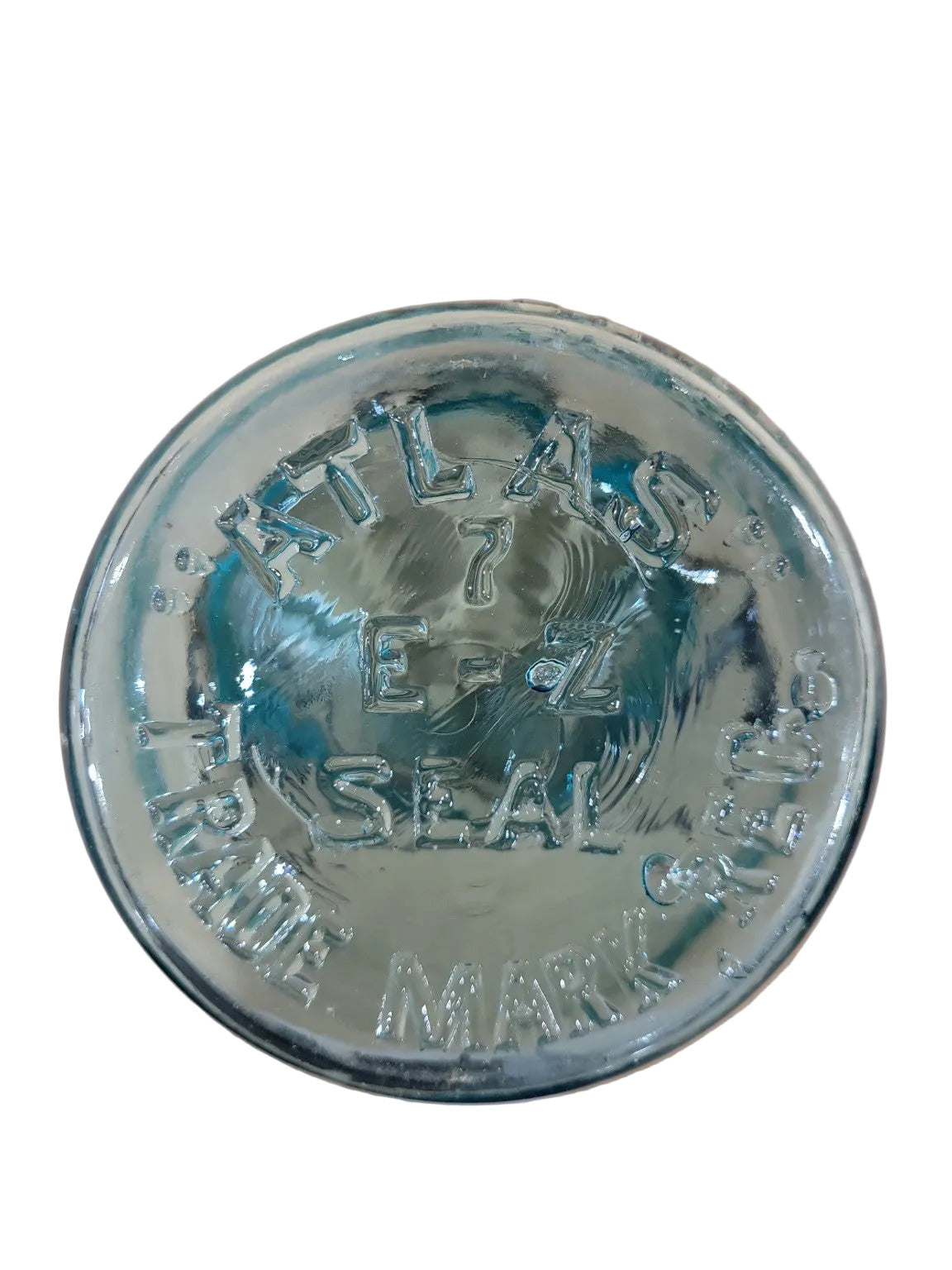 Vintage Atlas E-Z Seal Aqua Glass Canning Jar with Wire Bail