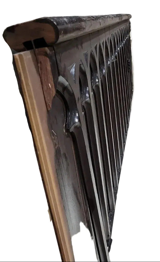 Reclaimed Gothic Church Pew Modesty Screen (Frontal) – 135" W x 32" H x 4 1/4" D – Solid Walnut