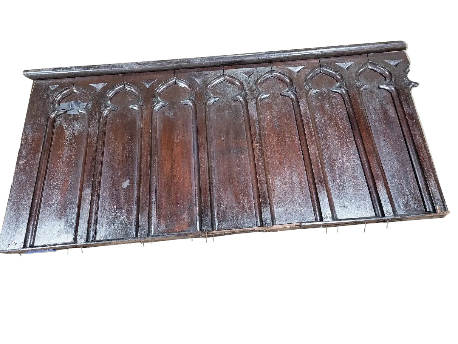 Reclaimed Gothic Church Pew Modesty Screen (Frontal) – 62” – Solid Poplar