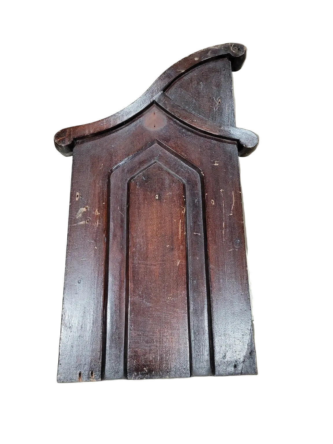Reclaimed Gothic Church Pew End Panel – Solid Poplar – 19 1/2”