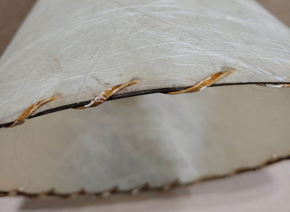 Mid-Century Fiberglass Lamp Shade – Laced Edge Detail