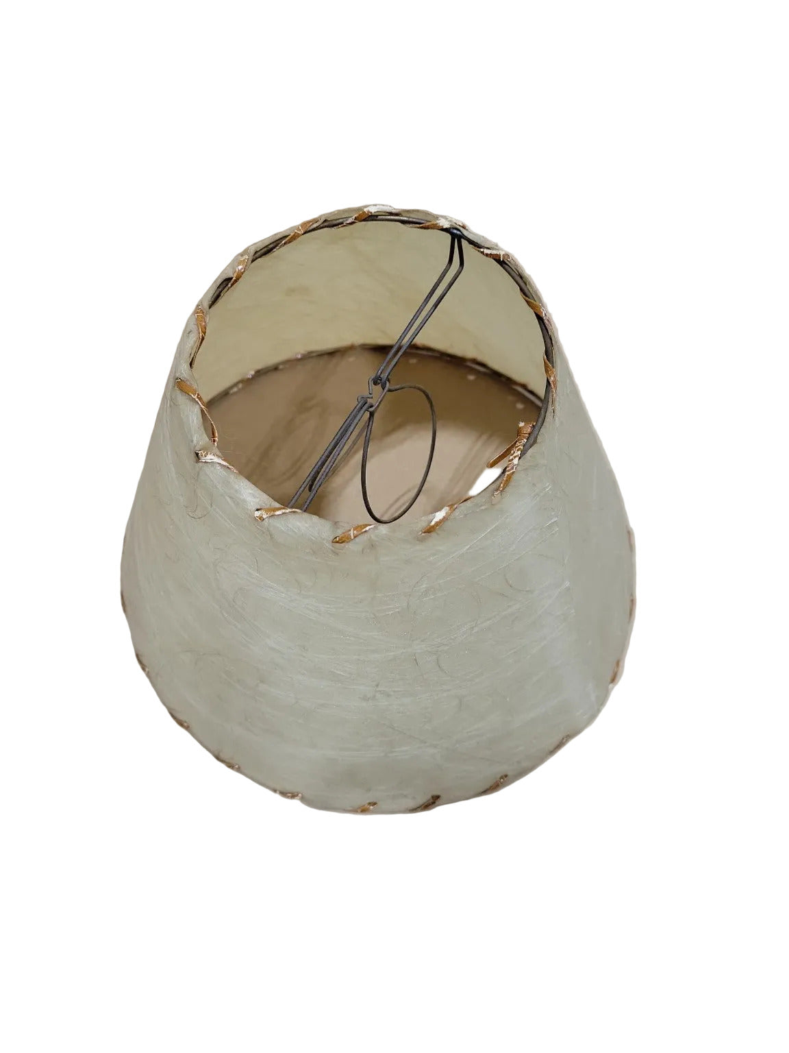 Mid-Century Fiberglass Lamp Shade – Laced Edge Detail