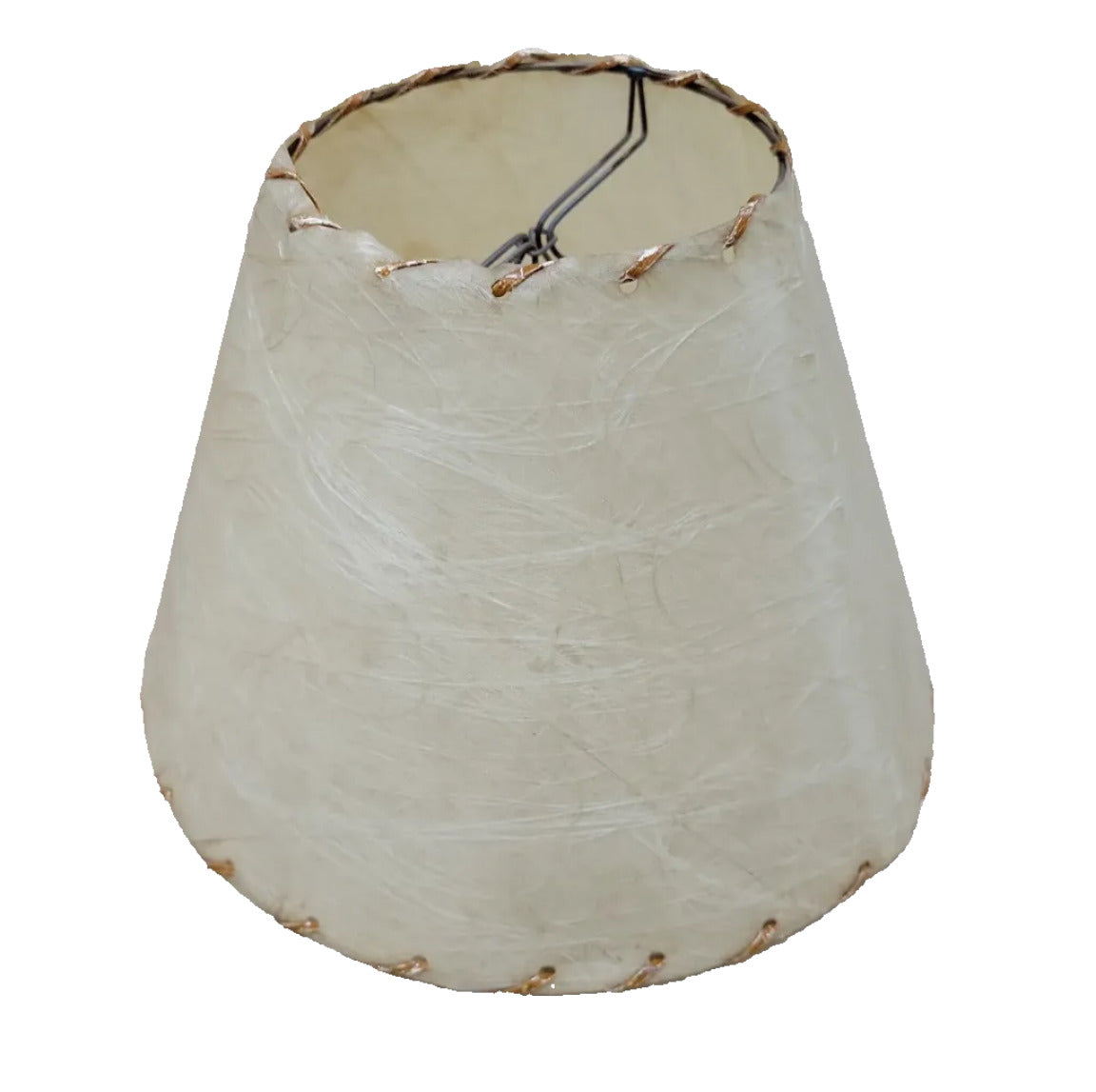 Mid-Century Fiberglass Lamp Shade – Laced Edge Detail