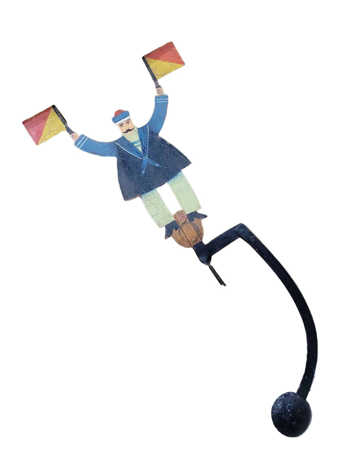 Vintage Folk Art Metal Balancing Toy – Sailor Figure