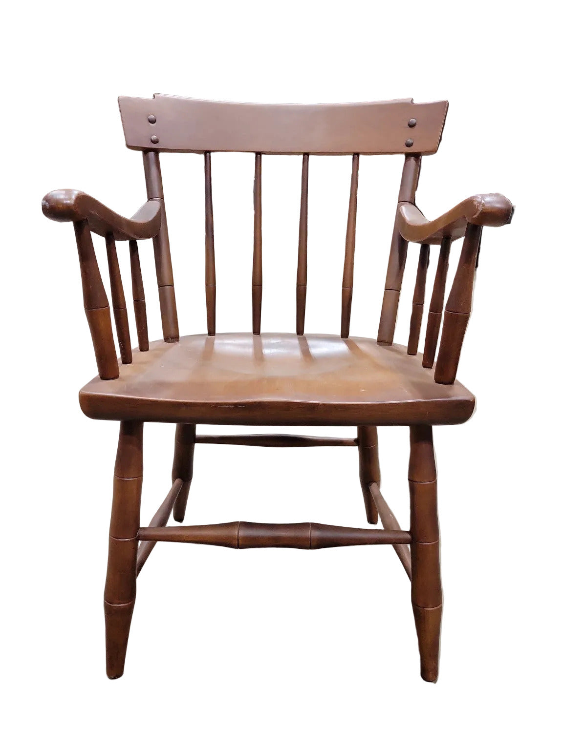 Vintage Windsor Style Wooden Armchair – Spindle Back