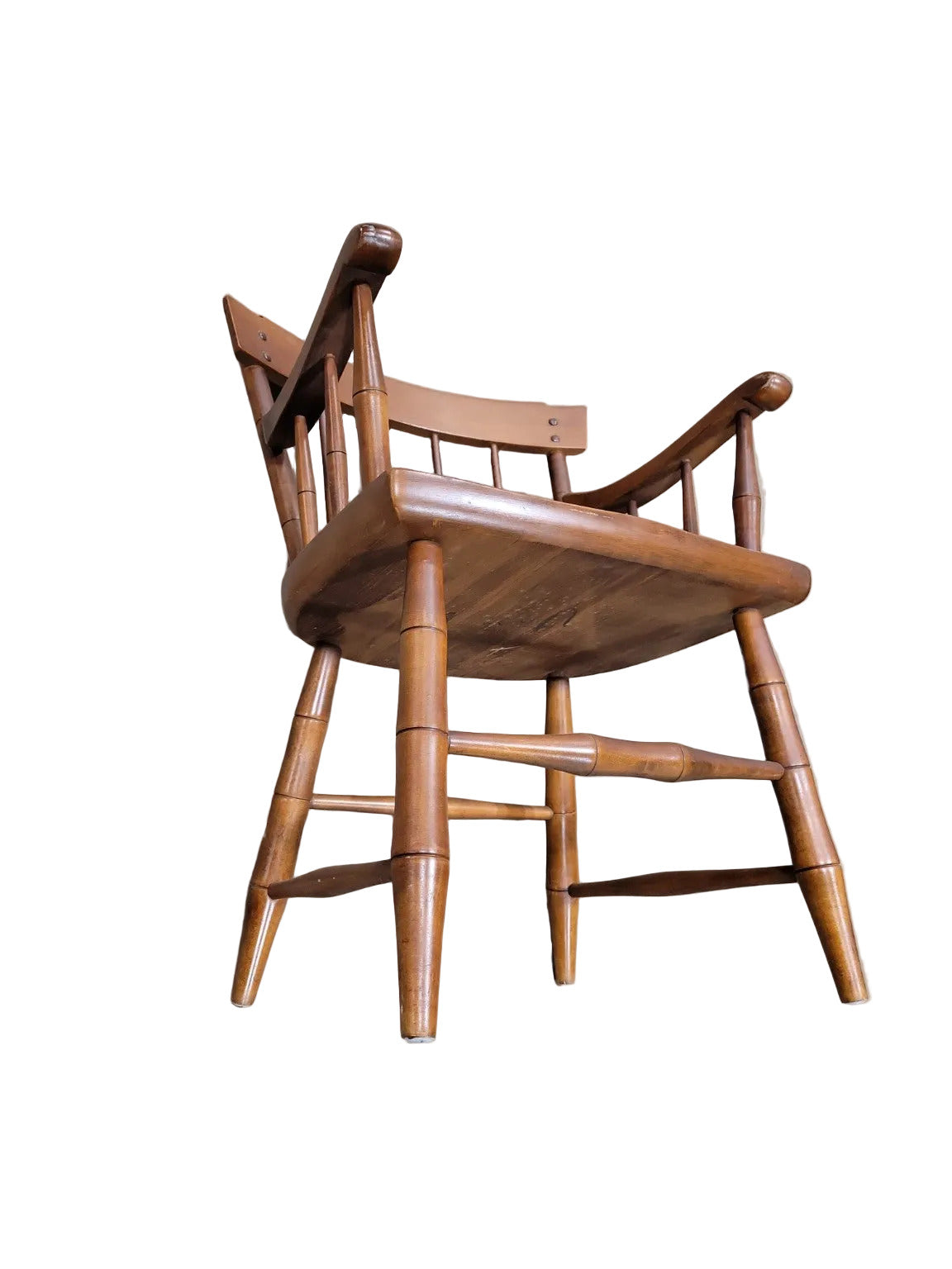 Vintage Windsor Style Wooden Armchair – Spindle Back