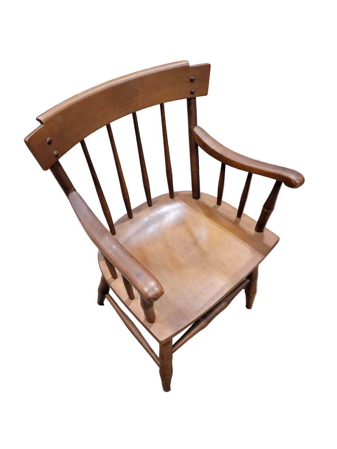 Vintage Windsor Style Wooden Armchair – Spindle Back
