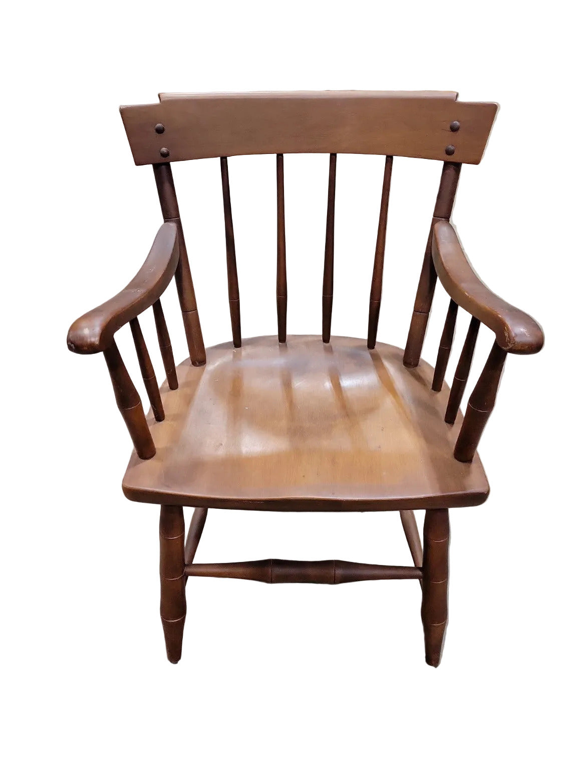 Vintage Windsor Style Wooden Armchair – Spindle Back