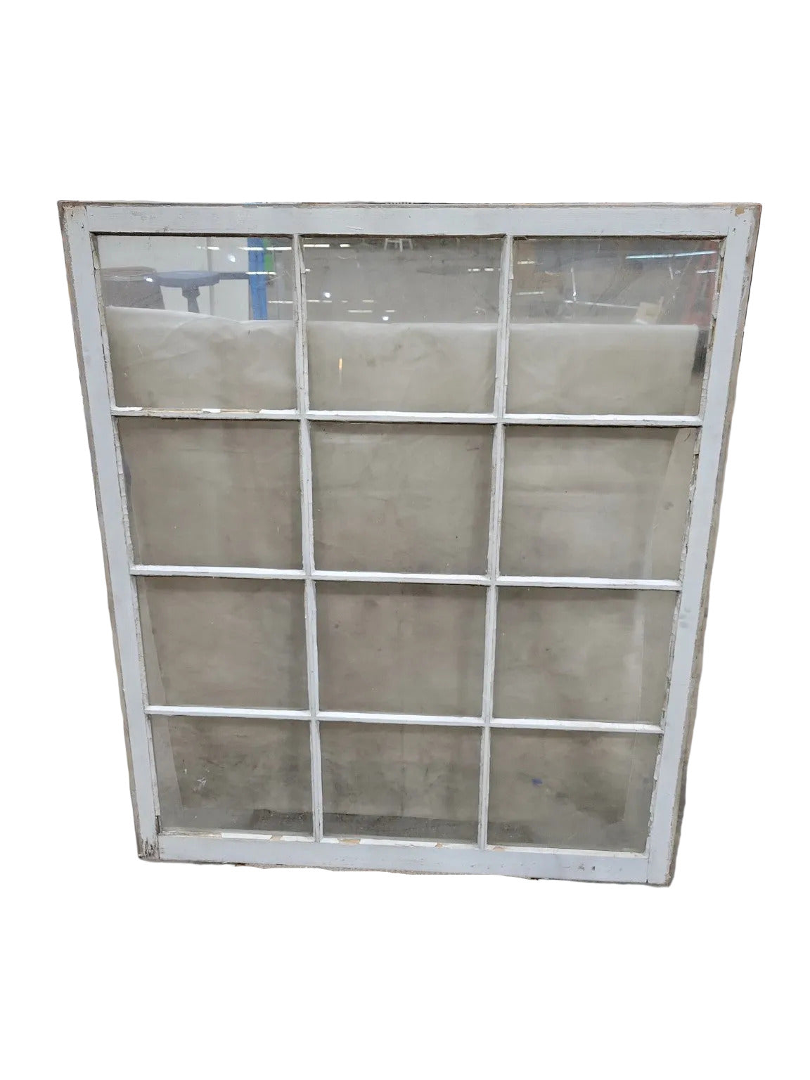 Antique 12-Lite Wood Window Sash – Salvaged Painted Frame