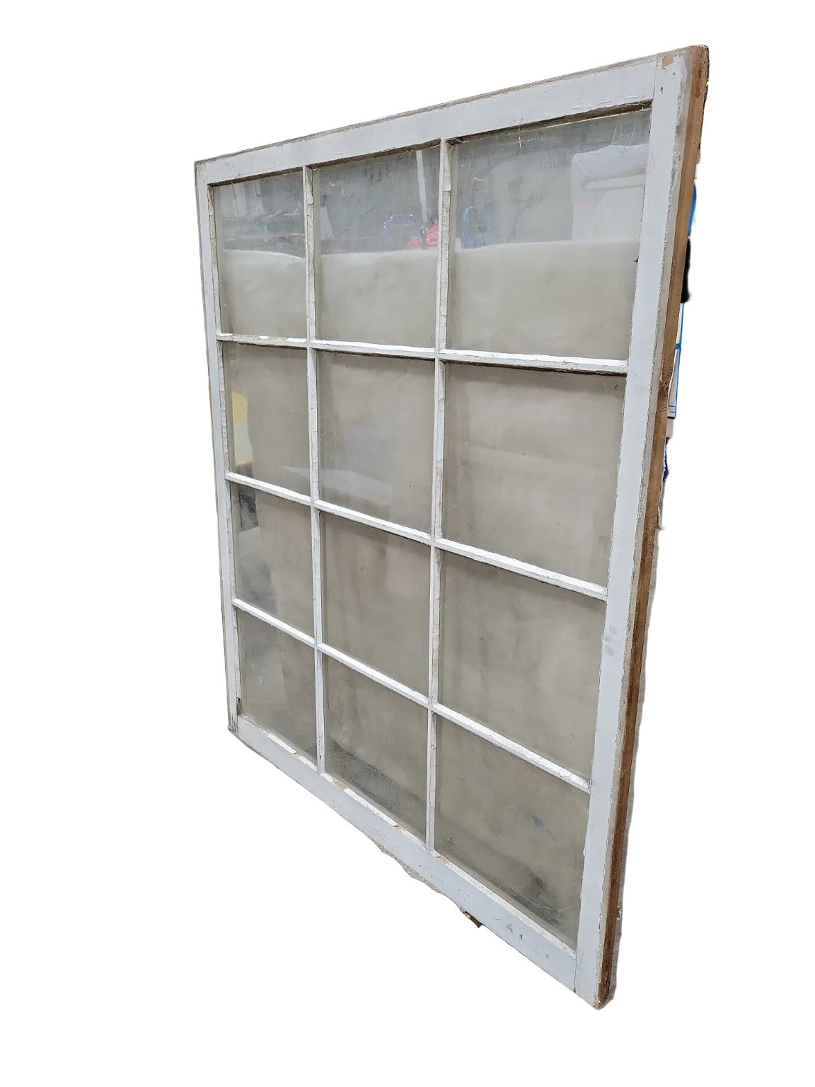 Antique 12-Lite Wood Window Sash – Salvaged Painted Frame