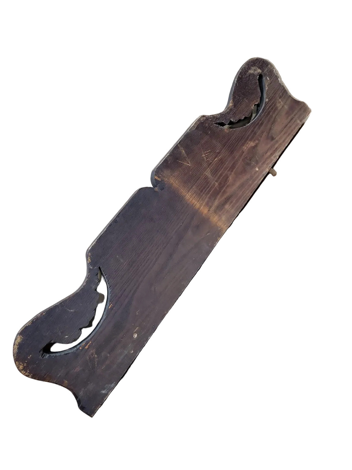 Antique Carved Wooden Architectural Trim with Leaf Motif – 28" Wide