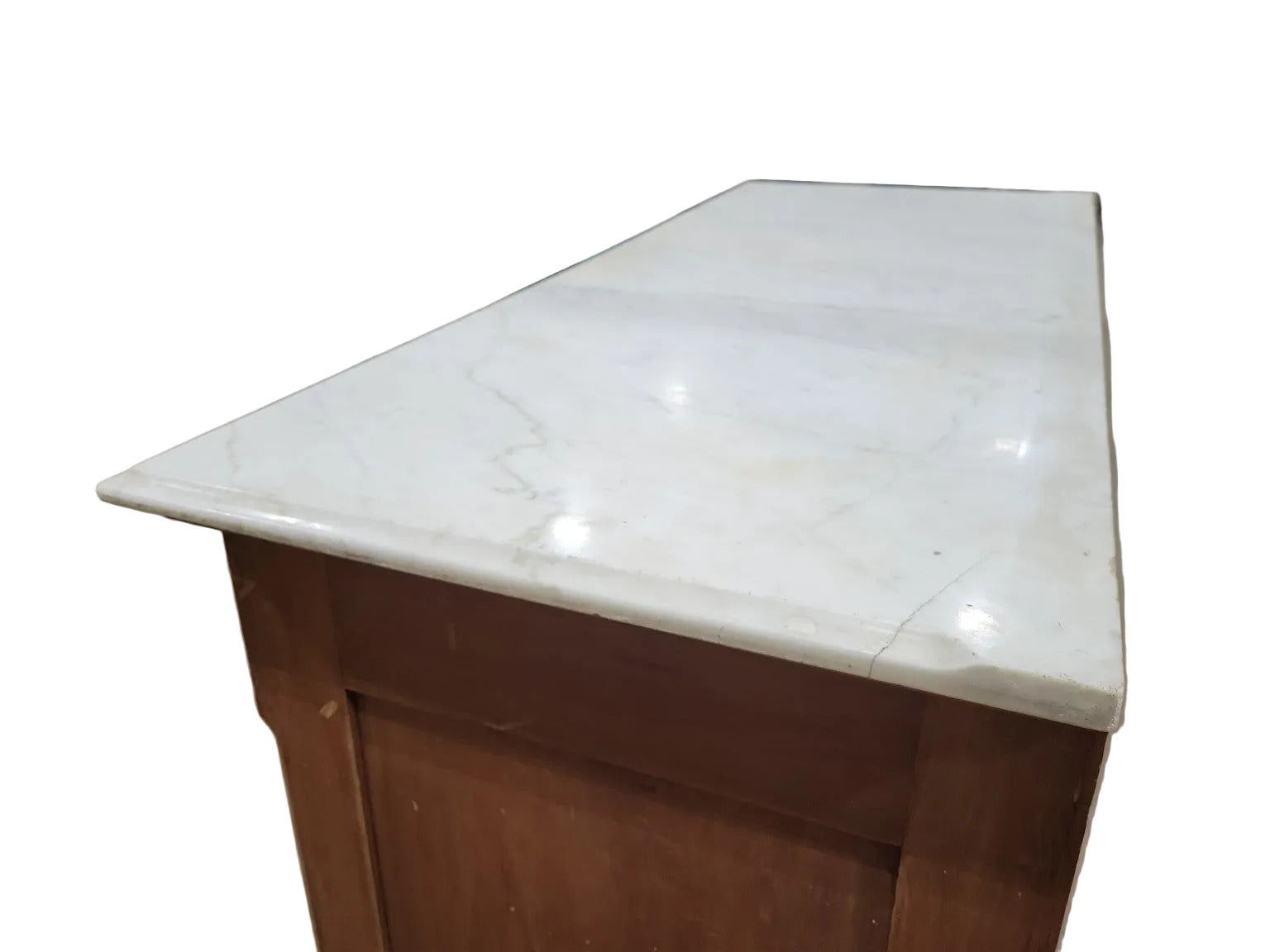 Antique Marble Top Dresser – 3 Drawer Wood Chest