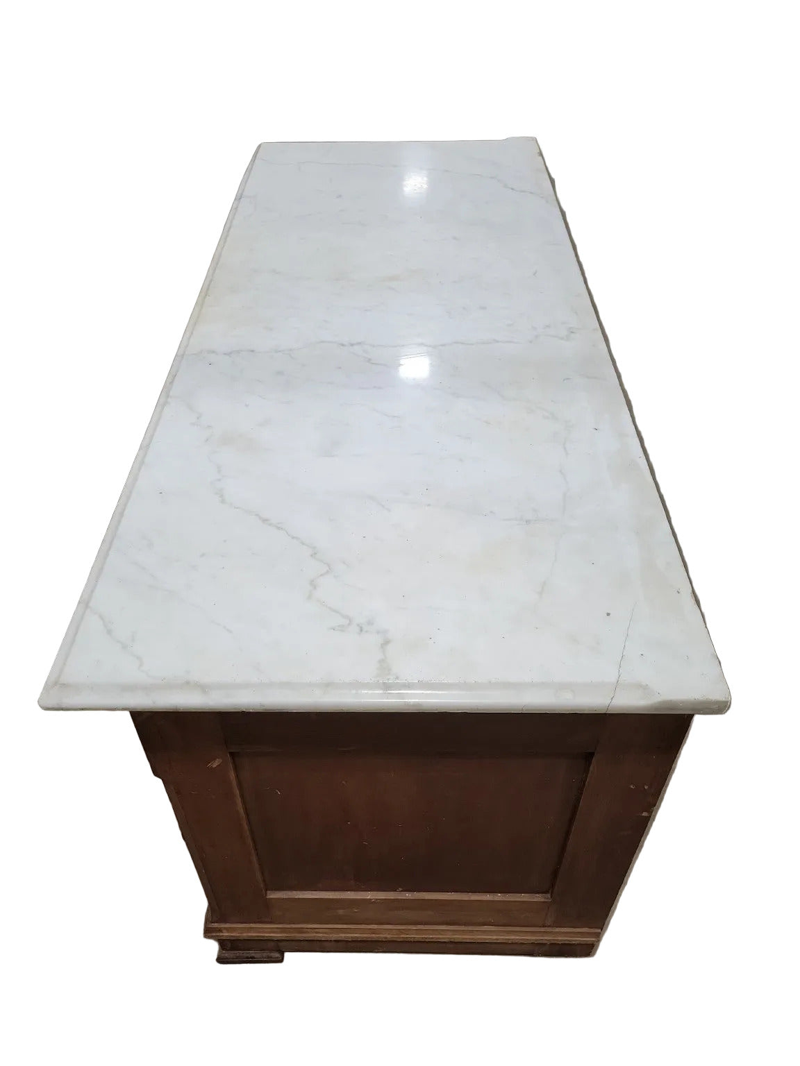 Antique Marble Top Dresser – 3 Drawer Wood Chest