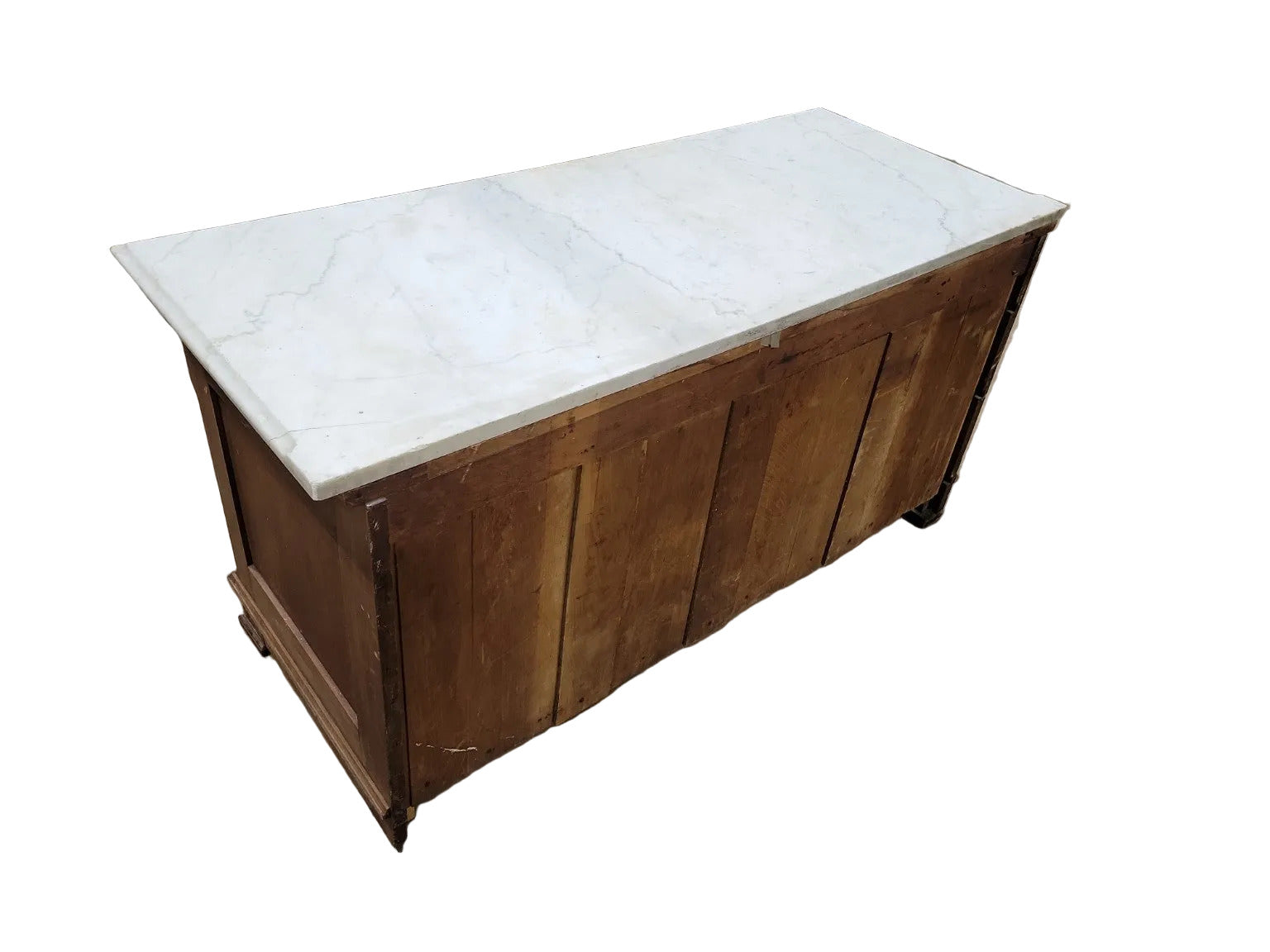 Antique Marble Top Dresser – 3 Drawer Wood Chest