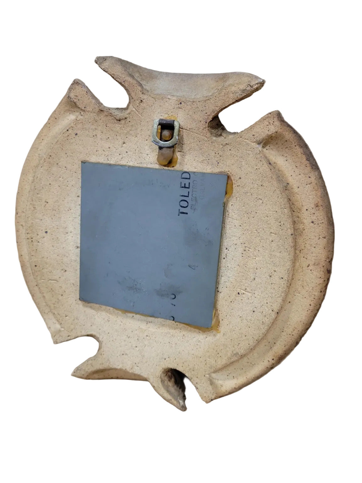 Vintage Tolled Clay Wall Mirror – 9½" Diameter