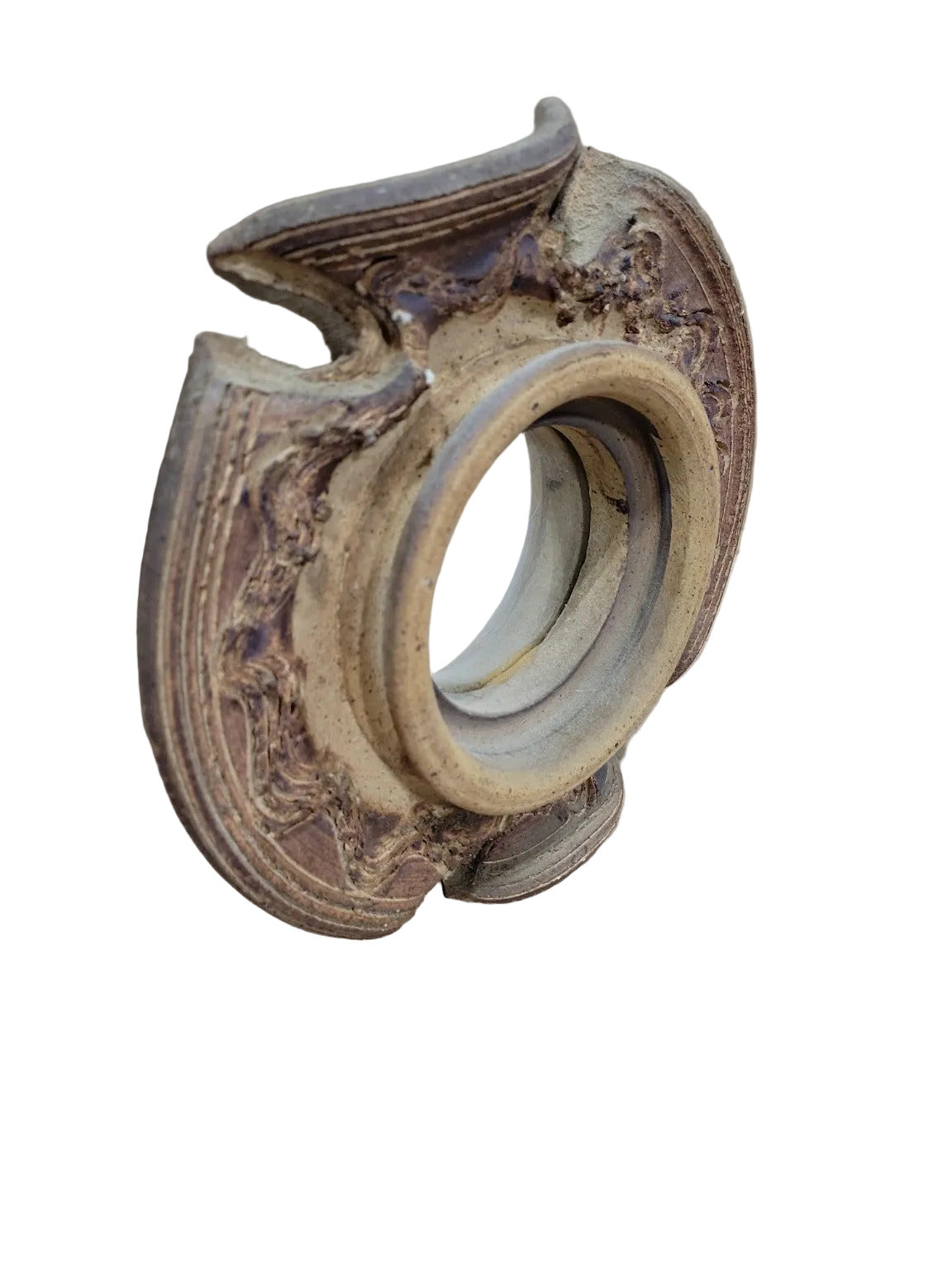 Vintage Tolled Clay Wall Mirror – 9½" Diameter